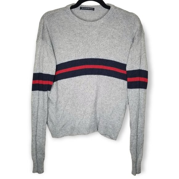 Brandy Melville Bernadette Wool Cashmere Blend Striped Sweater Grey - Picture 1 of 5